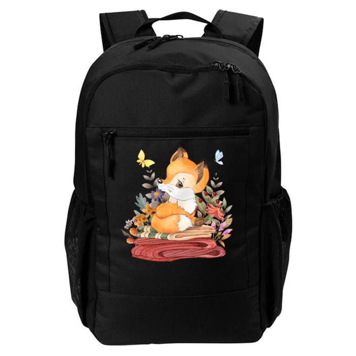 Cute Floral Restful Fox Butterfly Daily Commute Backpack