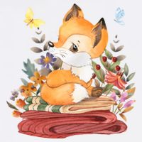 Cute Floral Restful Fox Butterfly Garment-Dyed Sweatshirt