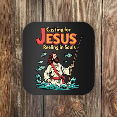 Christian Fisherman Religious Fishing Lover Jesus Christ Coaster