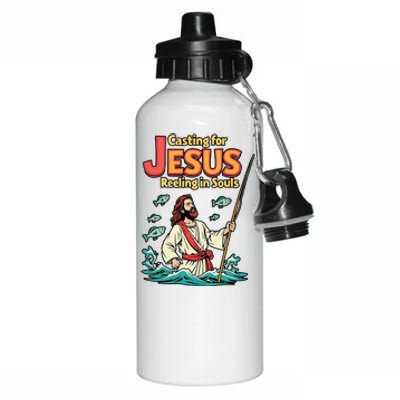 Christian Fisherman Religious Fishing Lover Jesus Christ Aluminum Water Bottle 