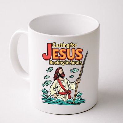 Christian Fisherman Religious Fishing Lover Jesus Christ Coffee Mug