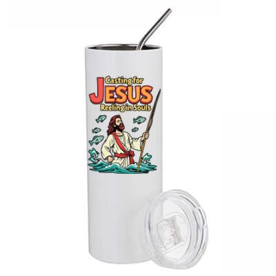 Christian Fisherman Religious Fishing Lover Jesus Christ Stainless Steel Tumbler