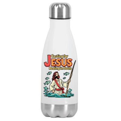 Christian Fisherman Religious Fishing Lover Jesus Christ Stainless Steel Insulated Water Bottle