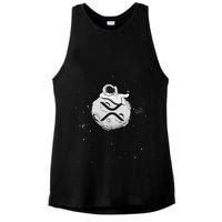 Cryptocurrency Fun Relaxing Space Man On Xrp Crypto Moon Ladies PosiCharge Tri-Blend Wicking Tank