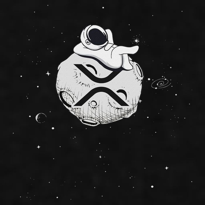 Cryptocurrency Fun Relaxing Space Man On Xrp Crypto Moon Ladies PosiCharge Tri-Blend Wicking Tank