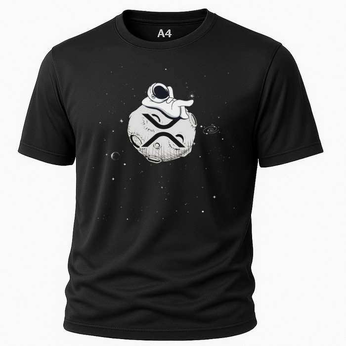 Cryptocurrency Fun Relaxing Space Man On Xrp Crypto Moon Performance Shirt
