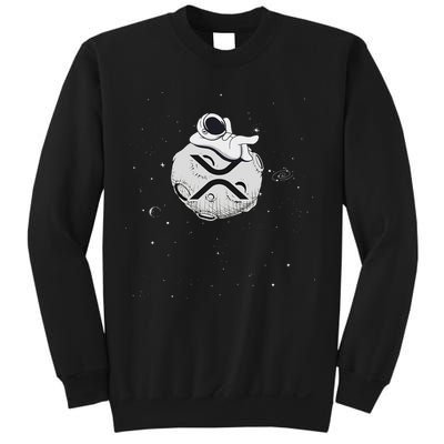 Cryptocurrency Fun Relaxing Space Man On Xrp Crypto Moon Sweatshirt