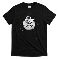 Cryptocurrency Fun Relaxing Space Man On Xrp Crypto Moon T-Shirt