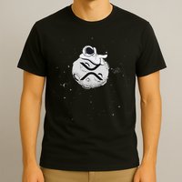 Cryptocurrency Fun Relaxing Space Man On Xrp Crypto Moon T-Shirt