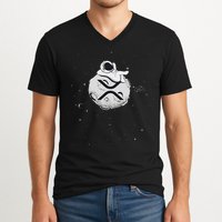 Cryptocurrency Fun Relaxing Space Man On Xrp Crypto Moon V-Neck T-Shirt