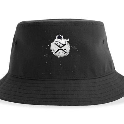 Cryptocurrency Fun Relaxing Space Man On Xrp Crypto Moon Sustainable Bucket Hat