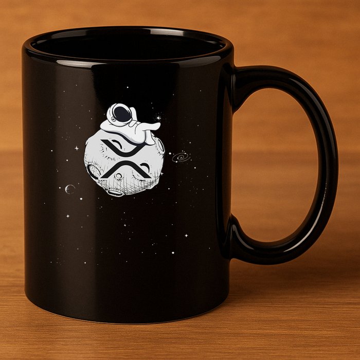 Cryptocurrency Fun Relaxing Space Man On Xrp Crypto Moon 11oz C Handle Ceramic Mug