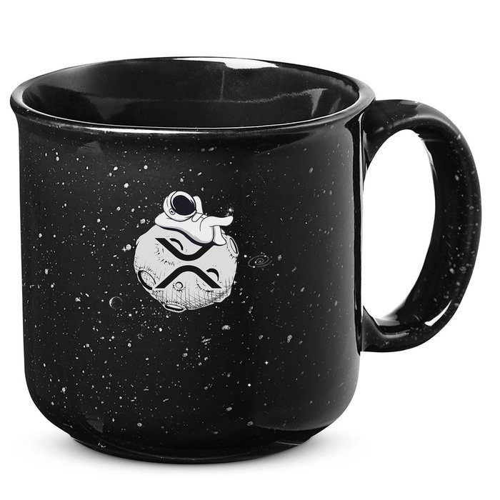 Cryptocurrency Fun Relaxing Space Man On Xrp Crypto Moon 15oz Campfire Ceramic Mug