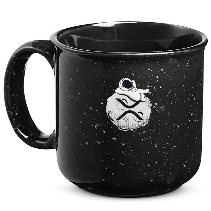 Cryptocurrency Fun Relaxing Space Man On Xrp Crypto Moon 15oz Campfire Ceramic Mug