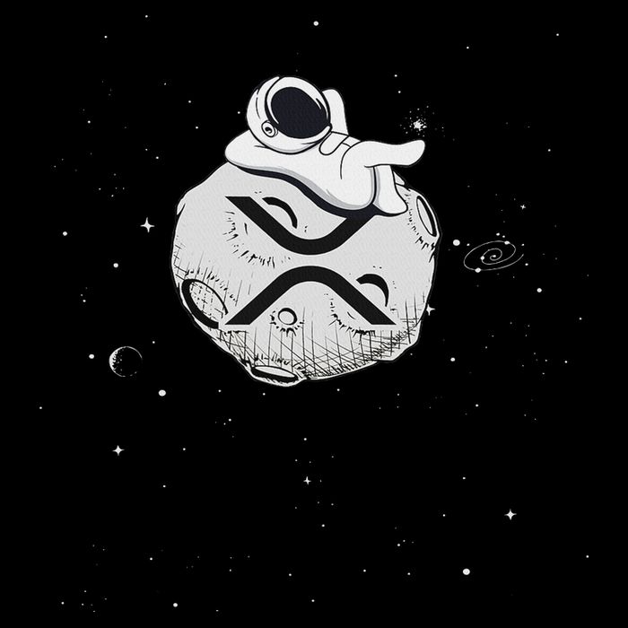 Cryptocurrency Fun Relaxing Space Man On Xrp Crypto Moon Flat Bill Trucker Hat