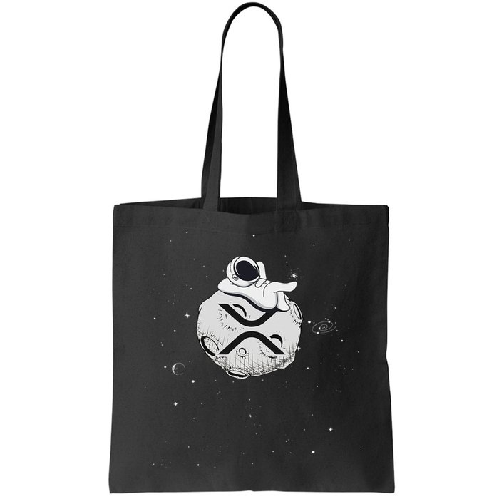 Cryptocurrency Fun Relaxing Space Man On Xrp Crypto Moon Bag