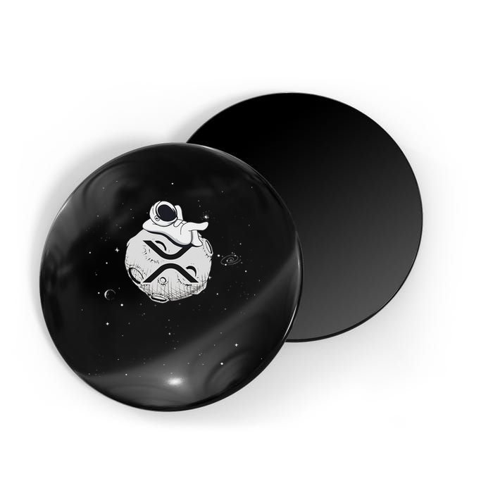 Cryptocurrency Fun Relaxing Space Man On Xrp Crypto Moon Magnet