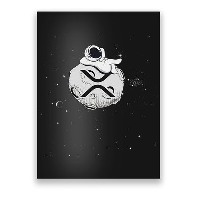 Cryptocurrency Fun Relaxing Space Man On Xrp Crypto Moon Poster