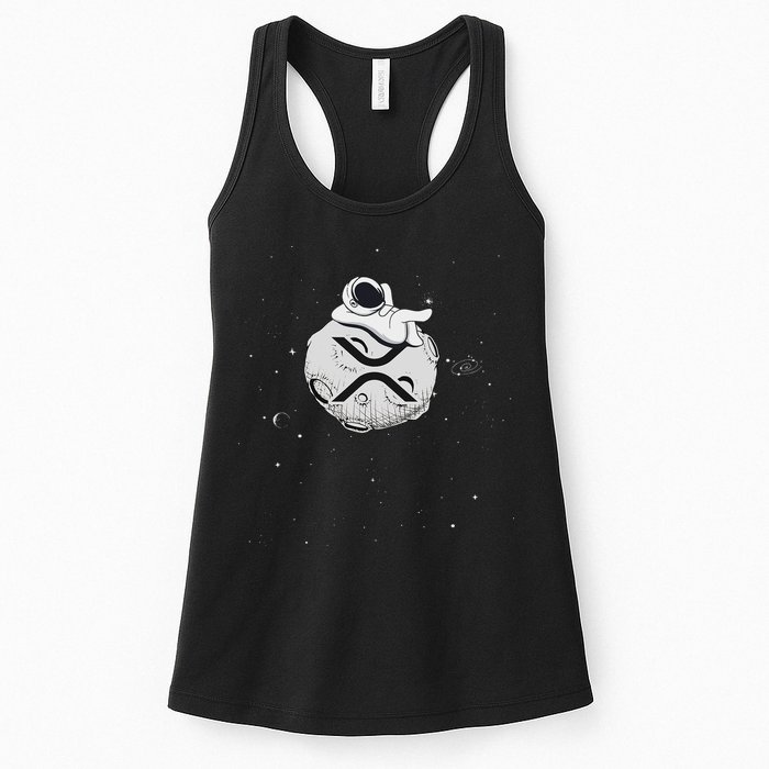 Cryptocurrency Fun Relaxing Space Man On Xrp Crypto Moon Womens Tank Top