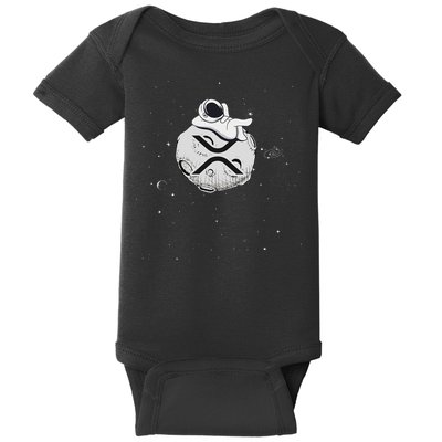 Cryptocurrency Fun Relaxing Space Man On Xrp Crypto Moon Baby Bodysuit
