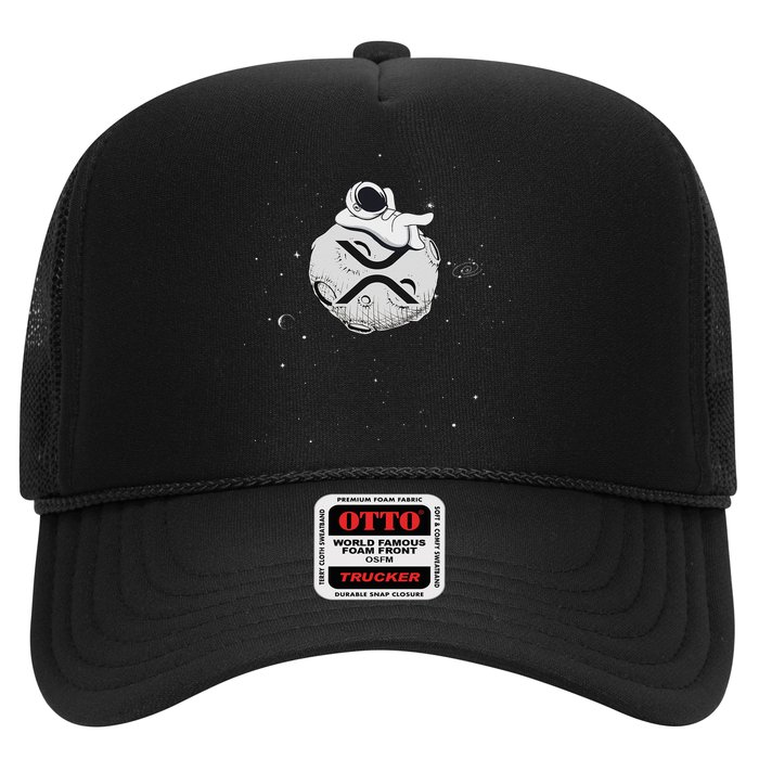 Cryptocurrency Fun Relaxing Space Man On Xrp Crypto Moon Hat