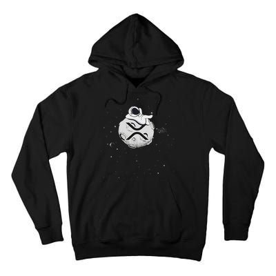 Cryptocurrency Fun Relaxing Space Man On Xrp Crypto Moon Tall Hoodie