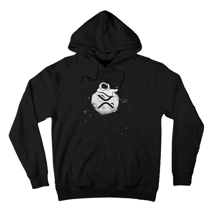 Cryptocurrency Fun Relaxing Space Man On Xrp Crypto Moon Tall Hoodie