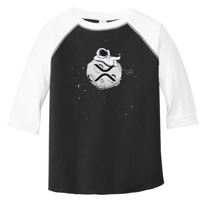 Cryptocurrency Fun Relaxing Space Man On Xrp Crypto Moon Toddler Fine Jersey T-Shirt