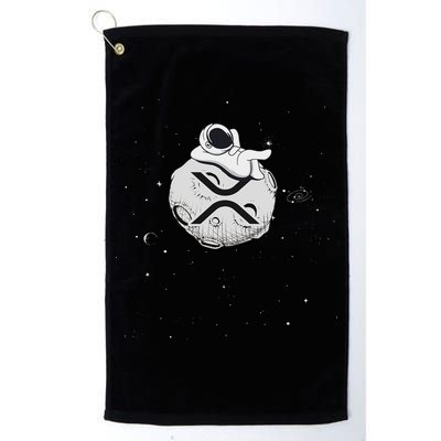 Cryptocurrency Fun Relaxing Space Man On Xrp Crypto Moon Golf Towel