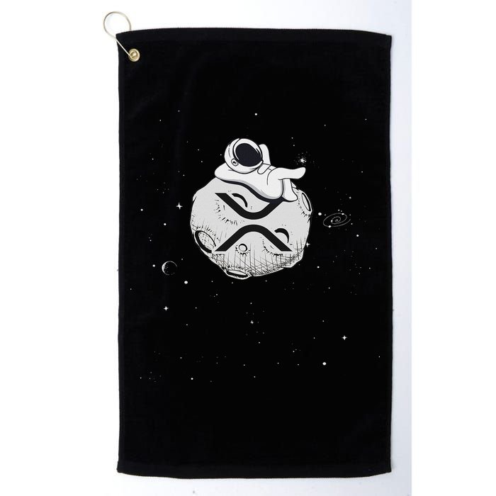 Cryptocurrency Fun Relaxing Space Man On Xrp Crypto Moon Golf Towel