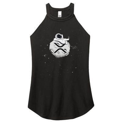 Cryptocurrency Fun Relaxing Space Man On Xrp Crypto Moon Women's Perfect Tri Rocker Tank