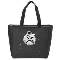 Cryptocurrency Fun Relaxing Space Man On Xrp Crypto Moon Zip Tote Bag