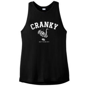 Cranky Fishing Reel Pun Humor Fishermen Hoilday Ladies PosiCharge Tri-Blend Wicking Tank