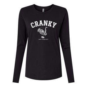 Cranky Fishing Reel Pun Humor Fishermen Hoilday Womens Cotton Relaxed Long Sleeve T-Shirt