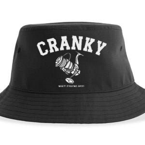 Cranky Fishing Reel Pun Humor Fishermen Hoilday Sustainable Bucket Hat