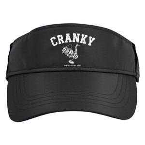 Cranky Fishing Reel Pun Humor Fishermen Hoilday Adult Drive Performance Visor