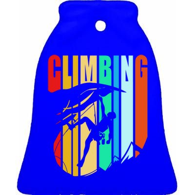 Climber Funny Rock Climbing Gift Ceramic Bell Ornament