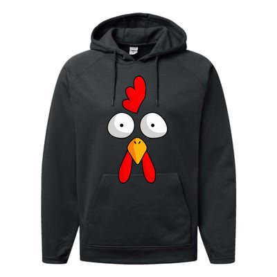 Chicken Face Rooster Halloween Costume Farm Poultry Performance Fleece Hoodie