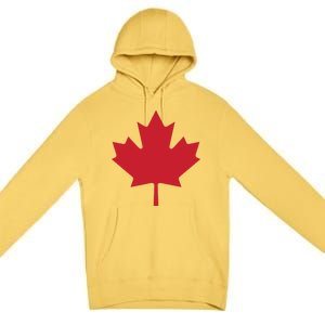 Canadian Flag Red Maple Leaf Canada Day Premium Pullover Hoodie