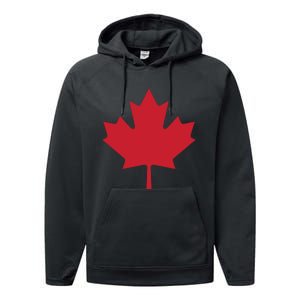 Canadian Flag Red Maple Leaf Canada Day Performance Fleece Hoodie