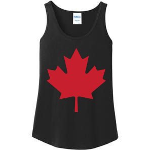 Canadian Flag Red Maple Leaf Canada Day Ladies Essential Tank