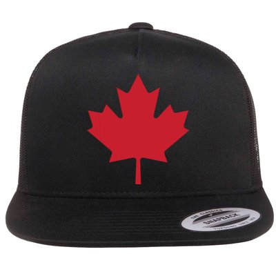 Canadian Flag Red Maple Leaf Canada Day Flat Bill Trucker Hat