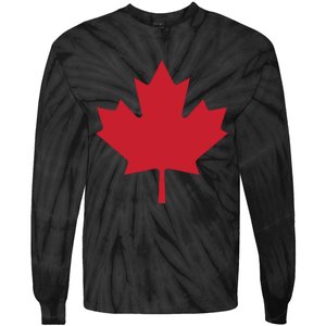 Canadian Flag Red Maple Leaf Canada Day Tie-Dye Long Sleeve Shirt