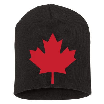 Canadian Flag Red Maple Leaf Canada Day Short Acrylic Beanie