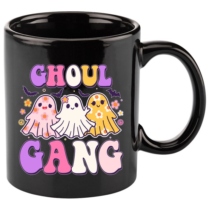 Cute Funny Retro Ghoul Gang Ghosts 11oz C Handle Ceramic Mug