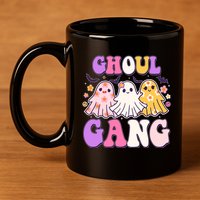 Cute Funny Retro Ghoul Gang Ghosts 11oz C Handle Ceramic Mug