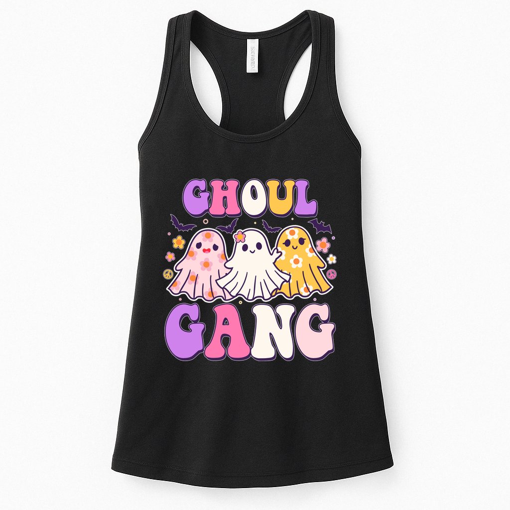 Cute Funny Retro Ghoul Gang Ghosts Womens Tank Top