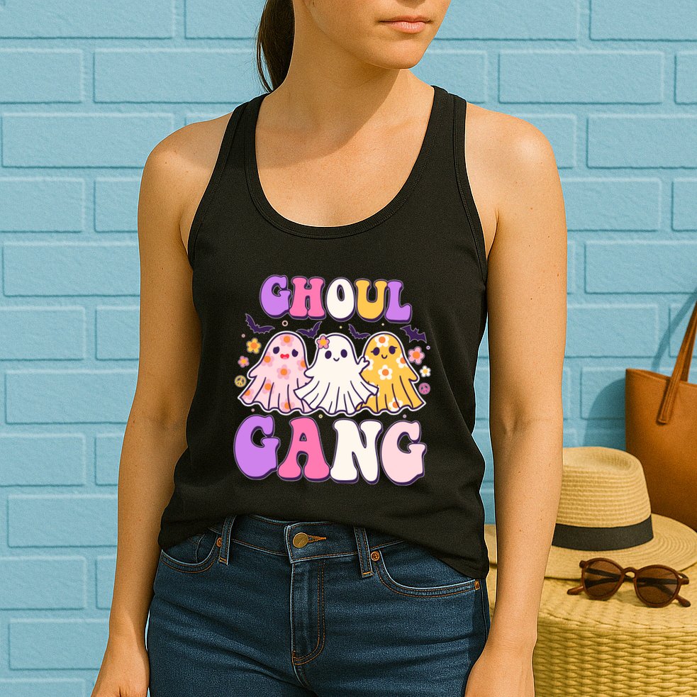 Cute Funny Retro Ghoul Gang Ghosts Womens Tank Top