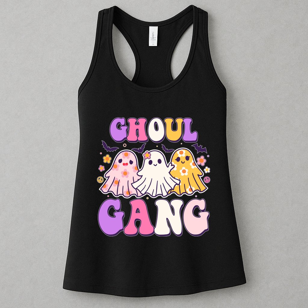 Cute Funny Retro Ghoul Gang Ghosts Womens Tank Top