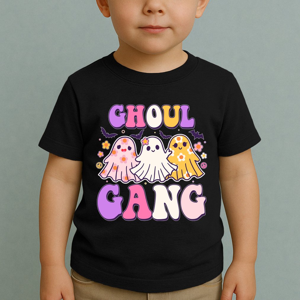 Cute Funny Retro Ghoul Gang Ghosts Toddler T-Shirt